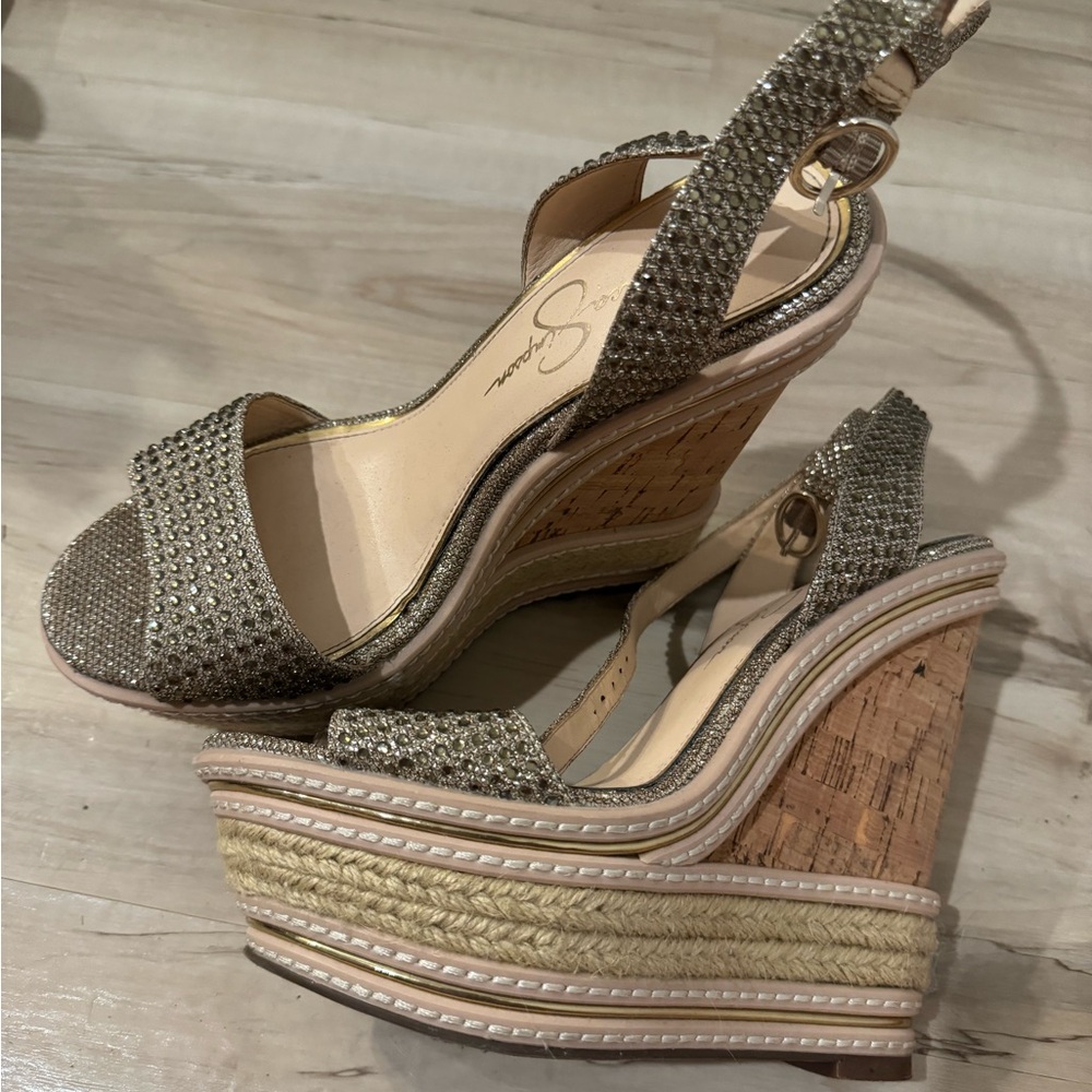 Jessica Simpson wedges, 8.5, like new